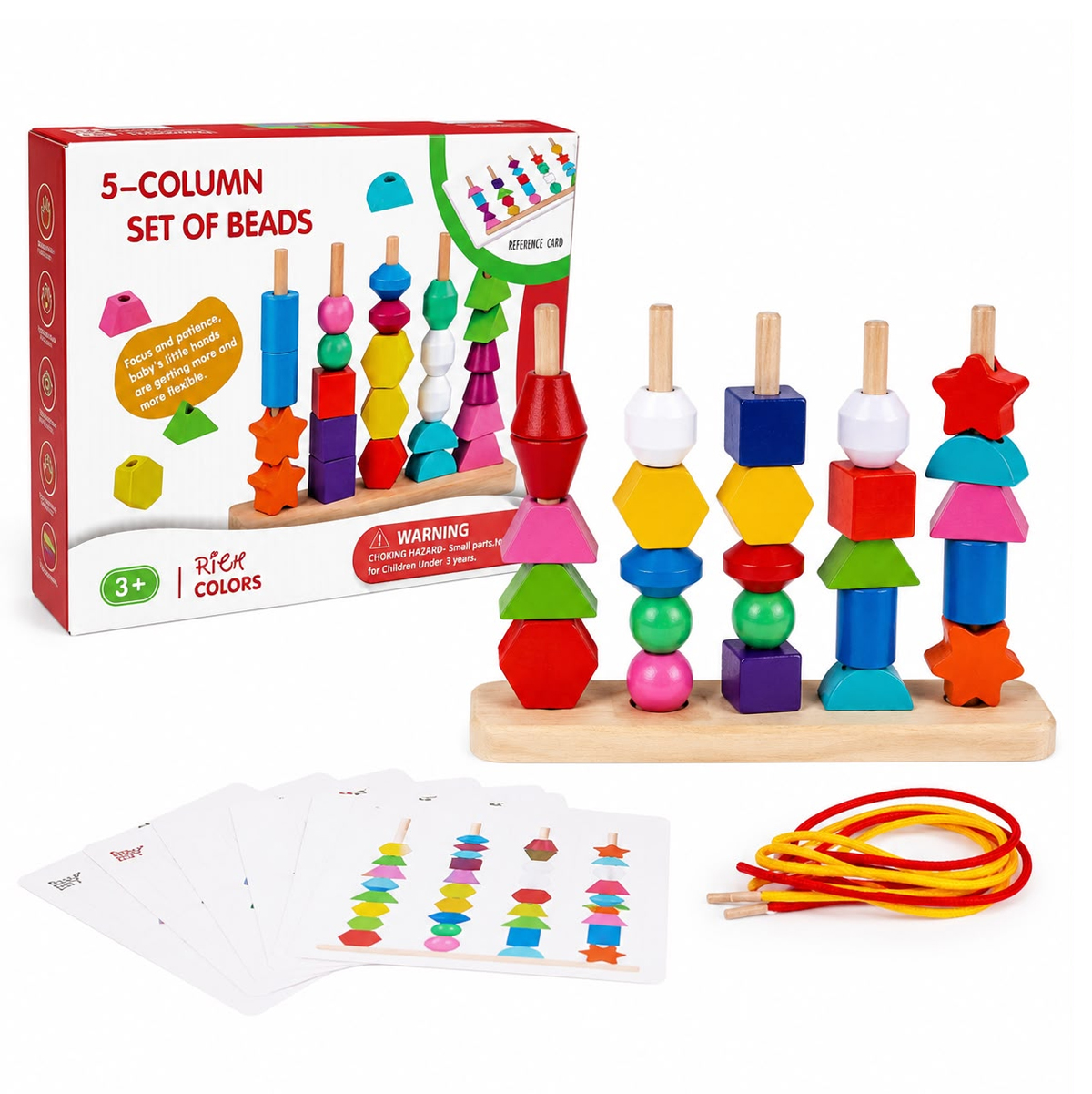 Juego Didáctico Apilable y Enhebrado